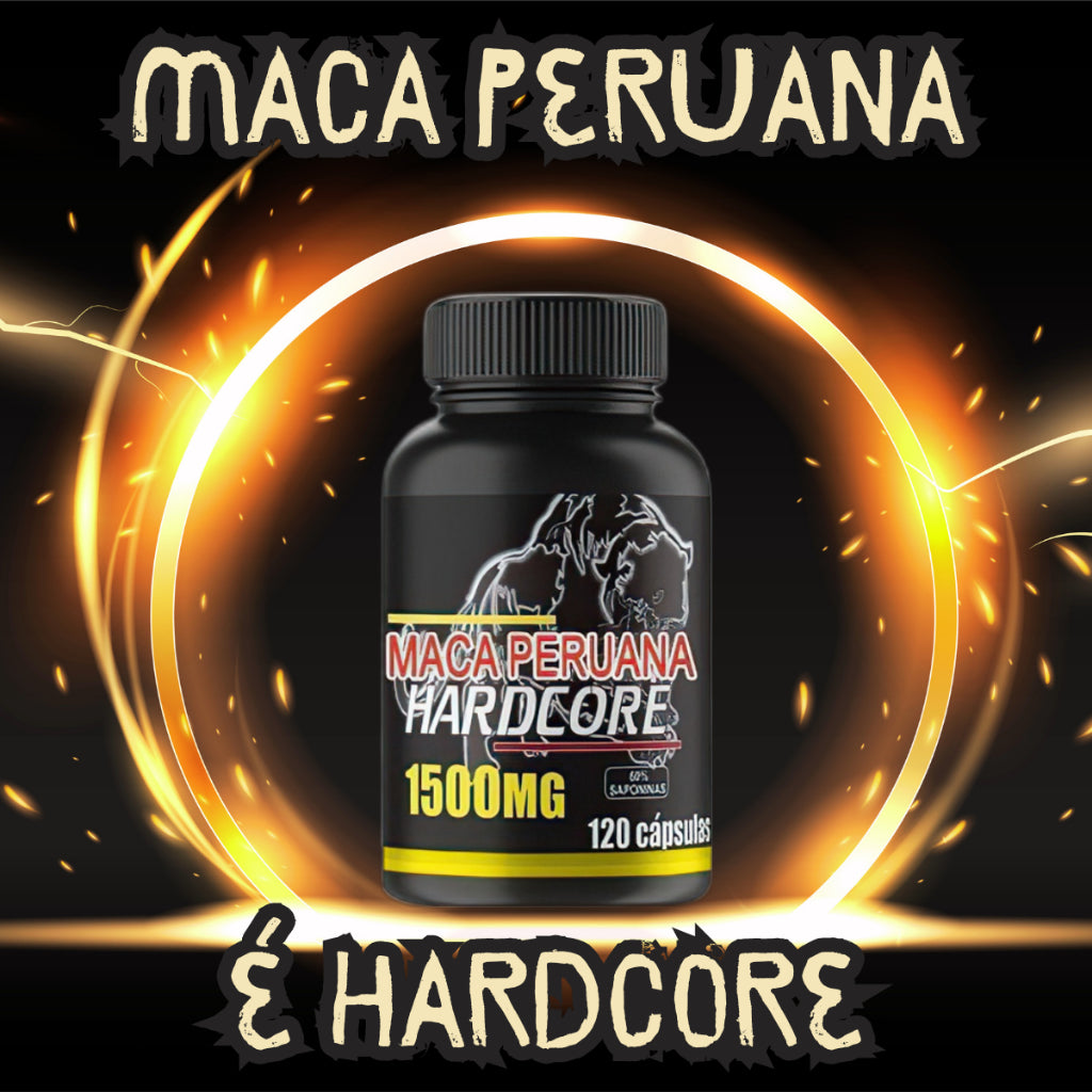 Maca Peruana Hardcore Premium Pura 100% Original 120 Cápsulas 1500 mg