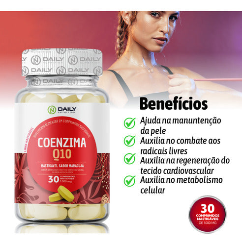 5x Coenzima Q10 Fórmula Premium 30 Comprimidos Mastigáveis
