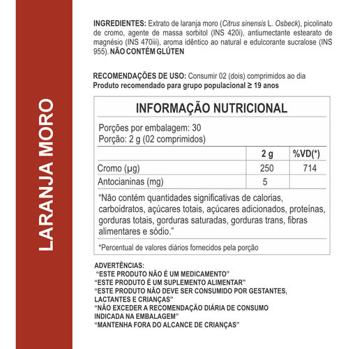 5x Laranja Moro E Picolinato De Cromo Suplemento Mastigável