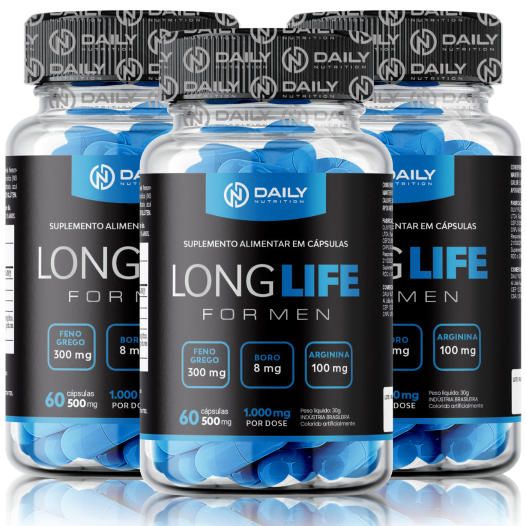 Suplemento Masculino Long Life for Men com Feno Grego Boro e Arginina Daily Nutrition