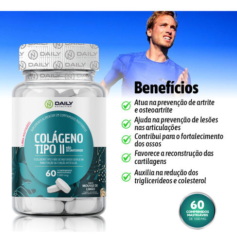 5x Colágeno Tipo 2 Não Desnaturado Comprimidos Mastigáveis
