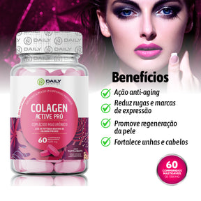 5x Suplementos Colageno c/ Ácido Hialurônico 1200mg 60 Comprimidos Daily Nutrition