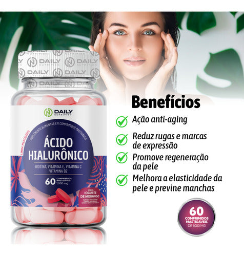 5x Ácido Hialurônico Com Biotina Vitamina C E B9 Nutrition