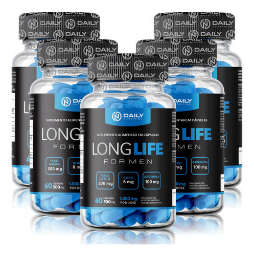 5x Long Life For Men Arginina Feno Grego Daily Nutrition