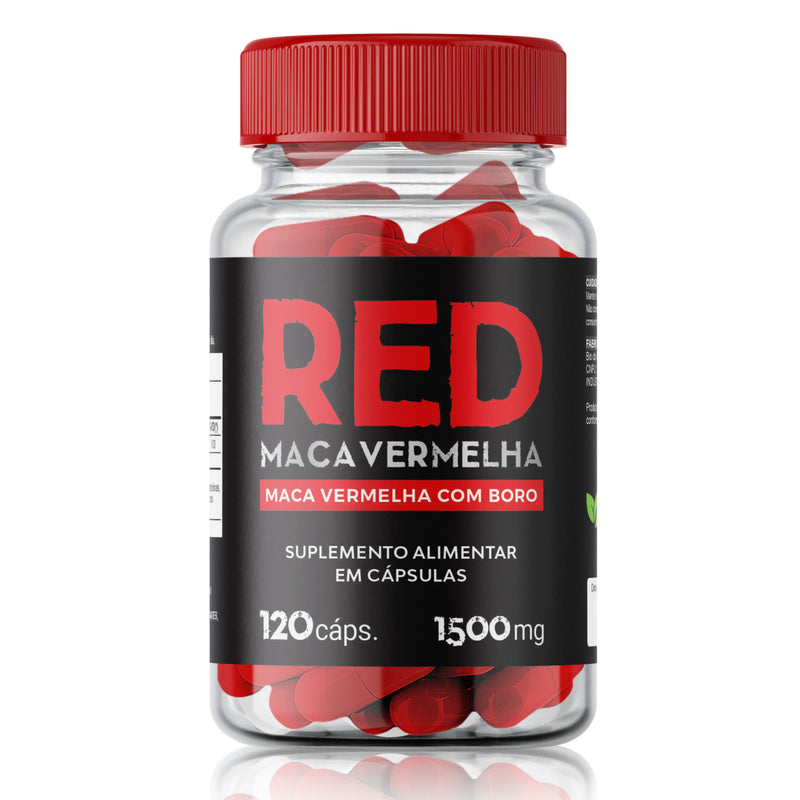 Suplemento Red Maca Vermelha com Boro 1500mg 120 Cápsulas Daily Nutrition