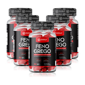 5x Suplementos Feno Grego c/ Boro 500mg 60 Cápsulas Daily Nutrition