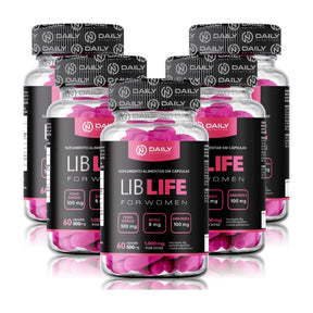5x Suplementos Lib Life For Women 500mg 60 Cápsulas Daily Nutrition