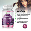 Cabelo, Pele e Unha Mastigável | Vitaminas com Zinco, Biotina e Ácido Hialurônico - Sabor Framboesa