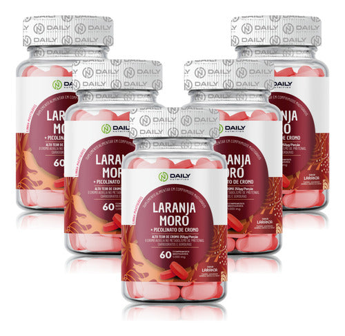 5x Laranja Moro E Picolinato De Cromo Suplemento Mastigável