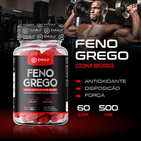 3x Suplementos Feno Grego c/ Boro 500mg 60 Cápsulas Daily Nutrition