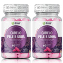 Cabelo, Pele e Unha Mastigável | Vitaminas com Zinco, Biotina e Ácido Hialurônico - Sabor Framboesa