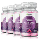 Cabelo, Pele e Unha Mastigável | Vitaminas com Zinco, Biotina e Ácido Hialurônico - Sabor Framboesa