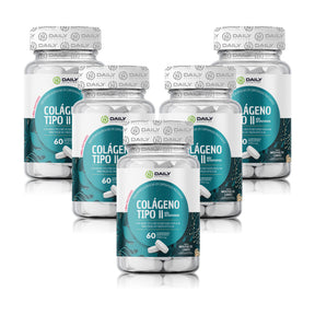 5x Suplementos Colágeno Tipo 2 Não Desnaturado 1000mg 60 Comprimidos Daily Nutrition
