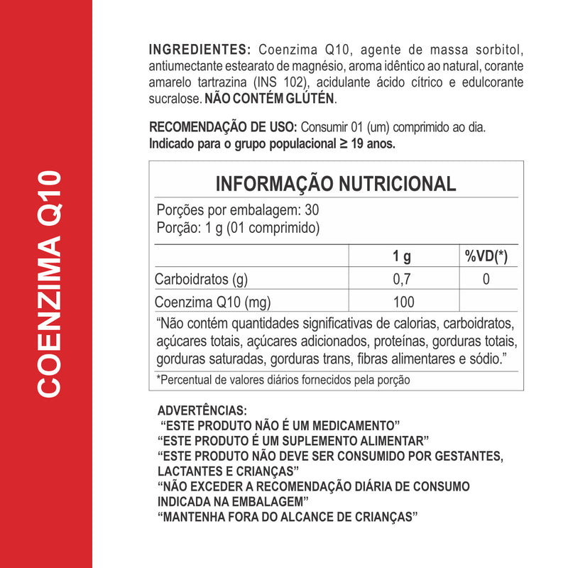 2x Suplementos Coenzima Q10 Mastigável 1000mg 30 Comprimidos Daily Nutrition