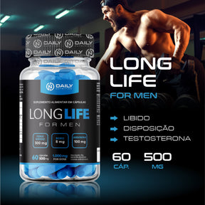 2x Suplementos Long Life For Men 500mg 60 Cápsulas Daily Nutrition