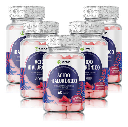 5x Ácido Hialurônico Com Biotina Vitamina C E B9 Nutrition